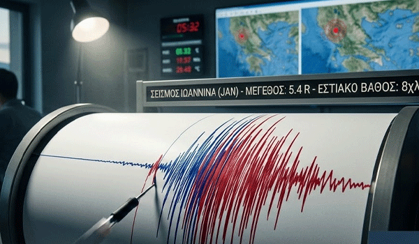 Ισχυρή Σεισμική Δόνηση 5,4 Ρίχτερ στα Ιωάννινα: Πλούσια Μετασεισμική Ακολουθία και Ζημιές σε Χωριά